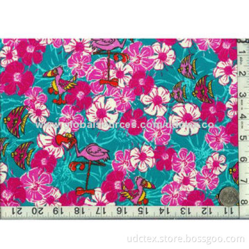 Polyester Taffeta Fabric with Floral Printing, 58/60-inch Width and Water-/Tear-resistant Features